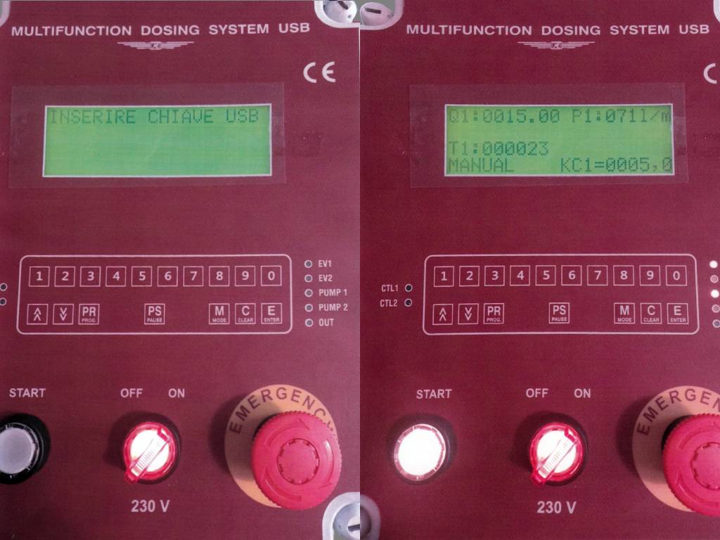 Dosatori Custom - MDS USB - Scaricatore Acque Reflue - Esempi di visualizzazioni a display